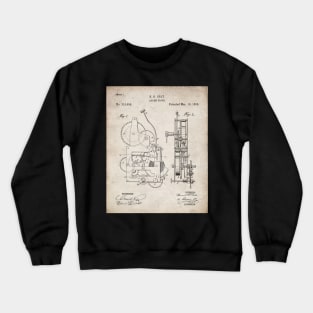 Alarm Clock Patent - Clockmaker Chronometer Art - Antique Crewneck Sweatshirt